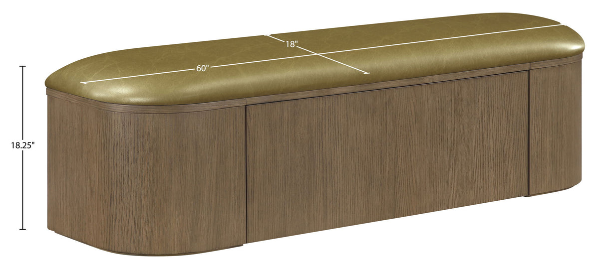 Velden - Upholstered Storage Bench With Stained Brown Base