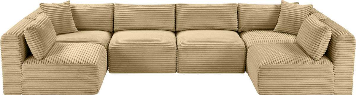 Shaggy - 6 Piece Modular U-Shaped Armless Sectional
