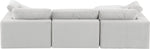Comfy - 4 Piece Velvet Modular Sectional With Chaise - White