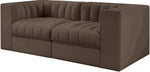 Rummi - Velvet Performance Fabric Upholstered 2 Piece Modular Loveseat