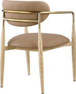 Ronda - Vegan Leather Upholstered Dining Arm Chair - Natural Legs