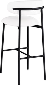 Lupita - Vegan Leather Upholstered Bar Stool With Matte Black Frame (Set of 2)