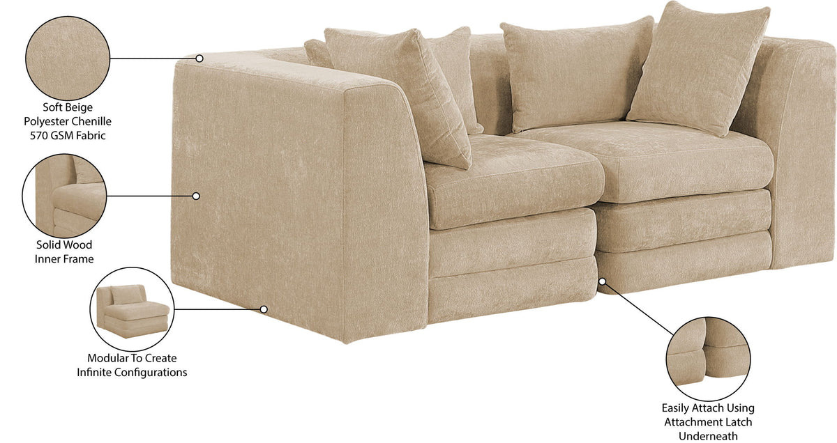 Stellar - 2 Piece 76" Upholstered Modular Loveseat