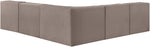 Rummi - Armless Velvet Performance Fabric Upholstered 5 Piece Modular Sectional