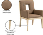 Gwendolyn - Faux Leather Dining Arm Chair With Natural Frame