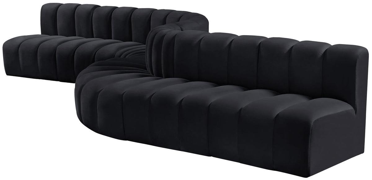 Arc - Velvet 8 Piece Curved Modular Sofa