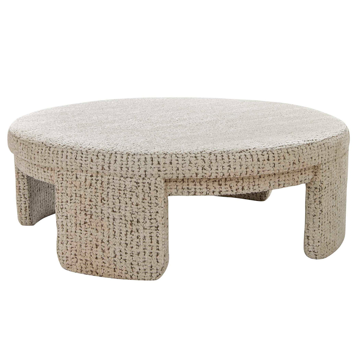 Give It A Rest - Round Ottoman - Hopscotch Creamy Espresso