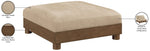 Turin - Chenille Fabric Upholstered Modular Ottoman - Walnut Base