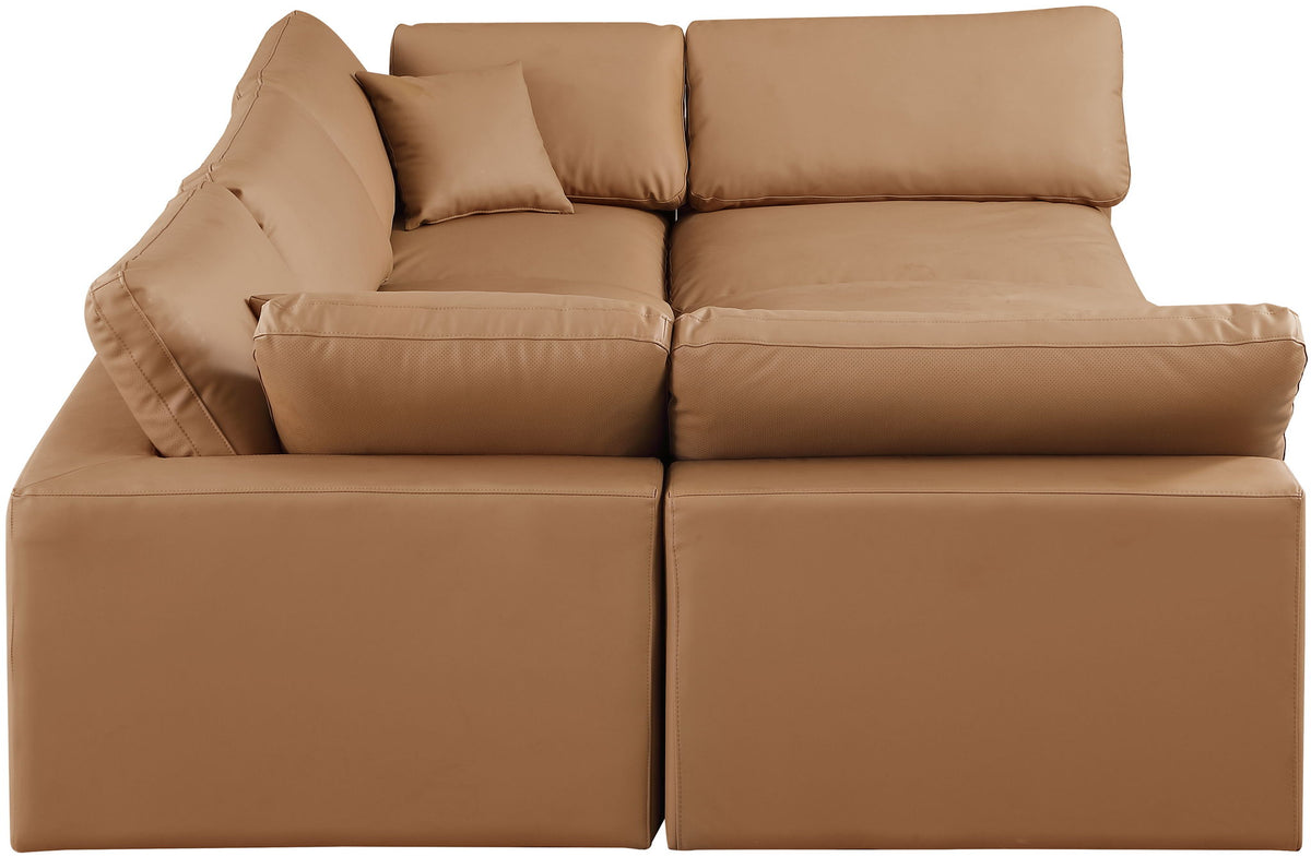 Comfy - 6 Piece Faux Leather Sectional