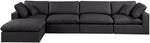 Comfy - 5 Piece Faux Leather Modular Sectional With Chaise