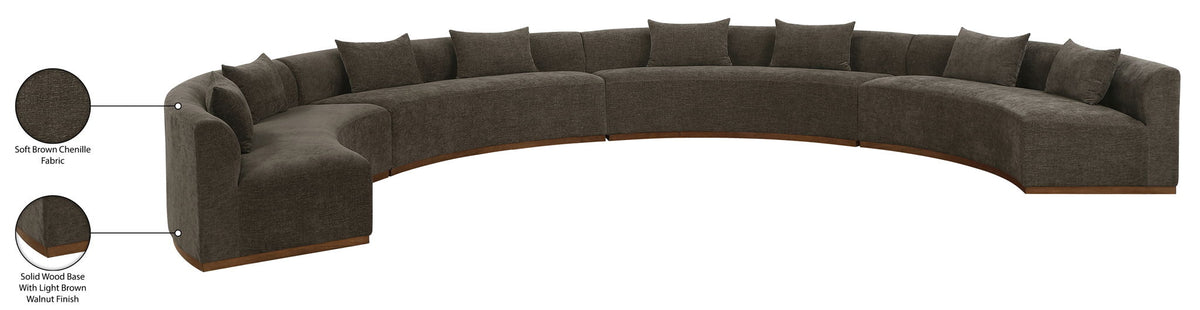 Avanti - Chenille Fabric Upholstered 4 Piece Modular Sectional