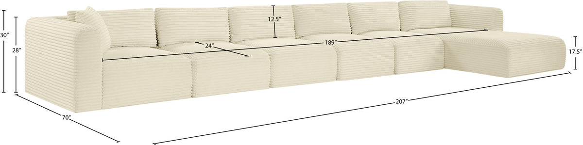 Shaggy - 6 Piece Modular Sectional With Chaise