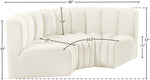 Arc - Velvet 3 Piece Modular U-Shaped Sofa