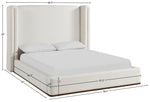 Solange - Linen Textured Fabric Upholstered Bed