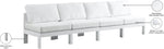 Nizuc - Outdoor Patio 4 Seat Armless Modular Sofa With White Frame