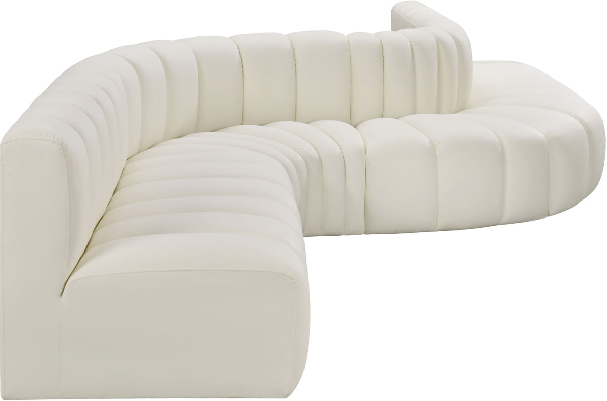 Arc - Faux Leather 8 Piece Curved Modular Sofa