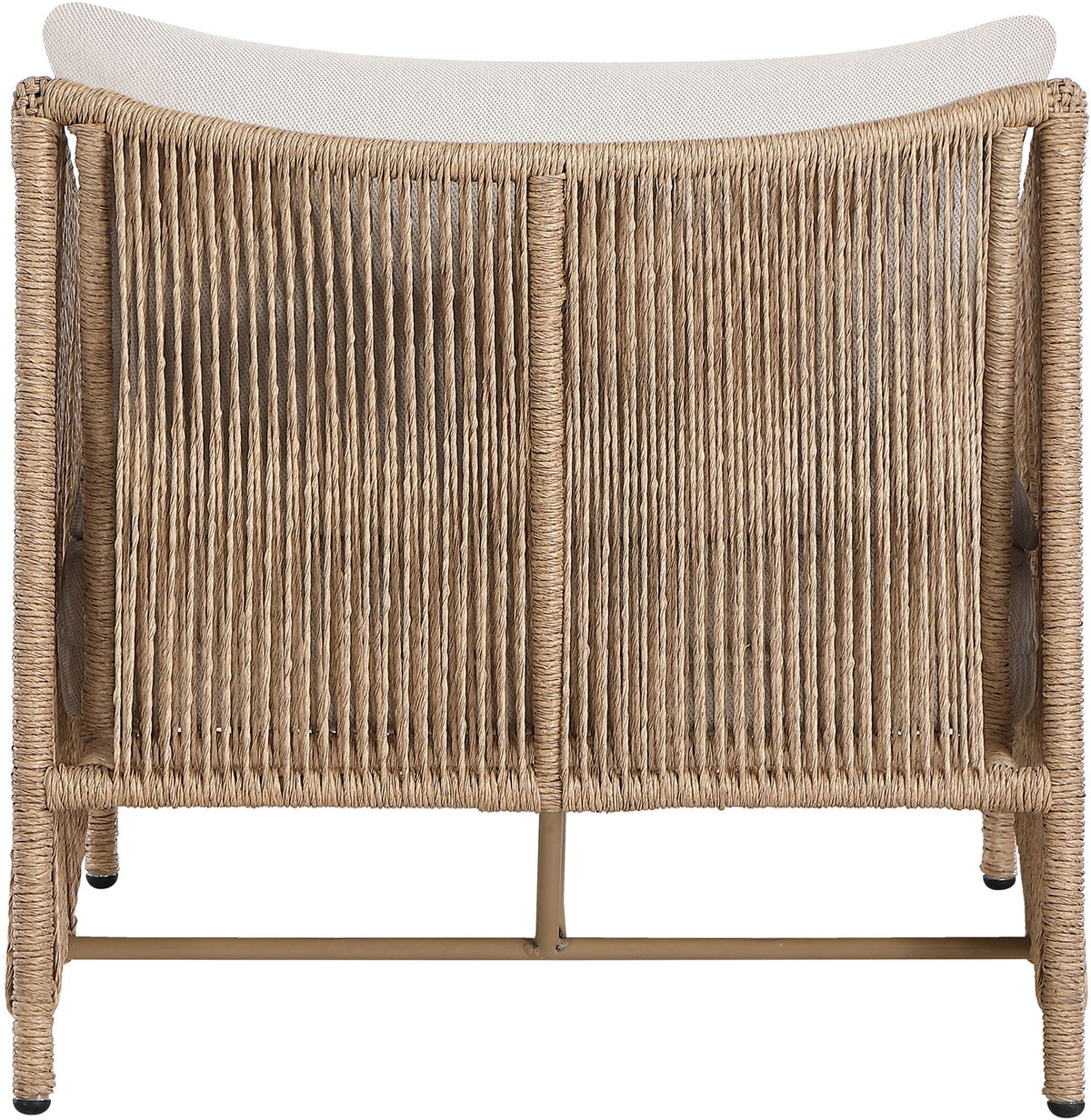 Coastline - Olefin Water Resistant Fabric And Wicker Outdoor Patio Accent Chair - Beige