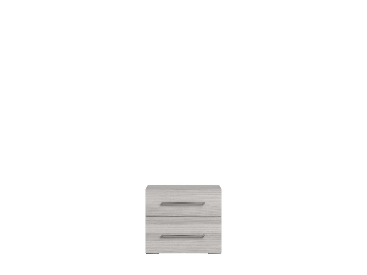 Mia - Nightstand With Handles - White / Gray / Silver