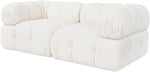 Orin - Velvet Performance Fabric Upholstered 2 Piece Modular Sofa (2 Corner Chairs)