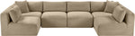 Shaggy - Fabric 6 Piece Modular U-Shaped Armless Sectional