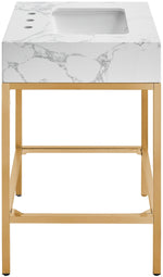 Marmo - Engineered Marble Bathroom Vanity With Gold Base
