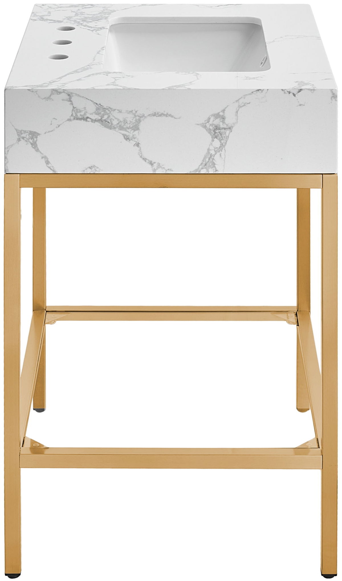 Marmo - Engineered Marble Bathroom Vanity With Gold Base