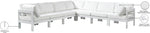 Nizuc - Outdoor Patio 7 Piece Modular Sectional With White Frame