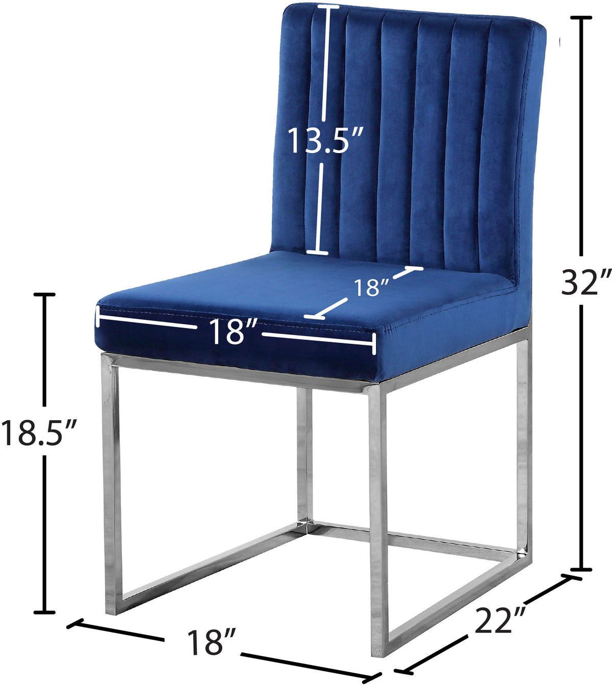 Giselle - Dining Chair with Chrome Base (Set of 2)