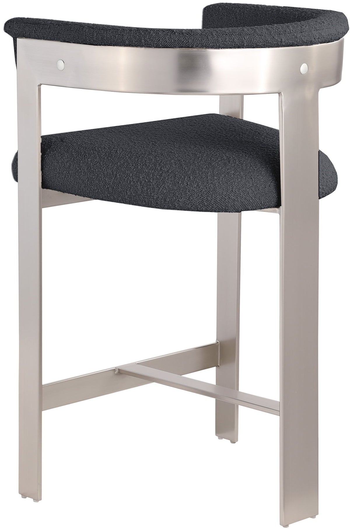 Romeo - Boucle Counter Stool With Silver Base (Set of 2)