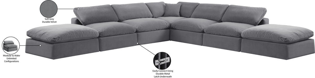 Comfy - 7 Piece Velvet Modular Corner Sectional
