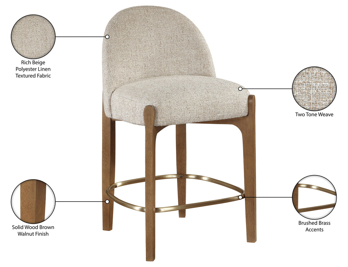Torino - Counter Stool With Brushed Brown Base