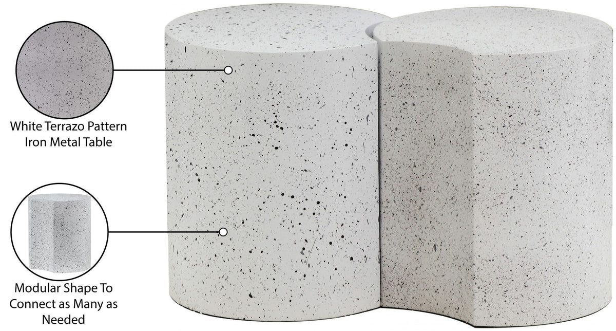 Dimple - End Table - Terazzo Finish