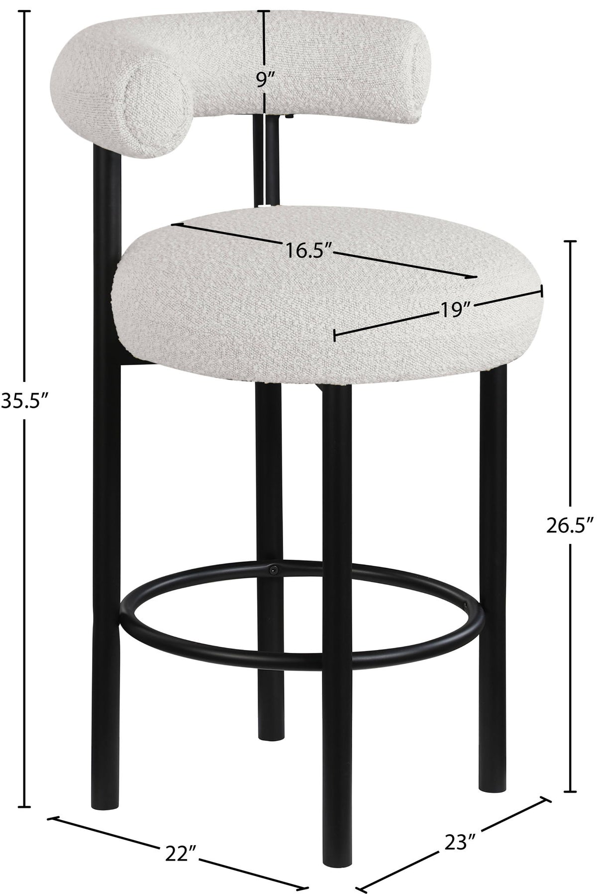 Bordeaux - Stool With Black Legs (Set of 2)