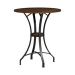 Winslow - 5-Piece Round Walnut Wood Tabletop Pub Table Set With Stools, Seats Up To 4 - Mushroom Brown