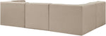 Rummi - Velvet Performance Fabric Upholstered 4 Piece Modular Sectional