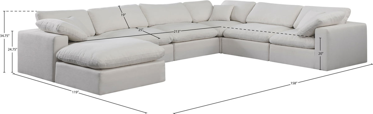 Comfy - 7 Piece Linen Modular Sectional With Chaise