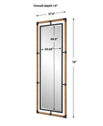 Melville - Iron & Rope Tall Mirror - Light Brown
