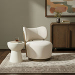 Elara - Velvet Upholstered Swivel Accent Chair - Stained Brown