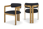 Aurum - Vegan Leather Upholstered Dining Chair With Brushed Brass Base (Set of 2)
