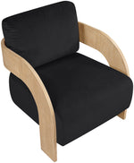 Cedra - Velvet Performance Fabric Upholstered Accent Chair - Natural Frame