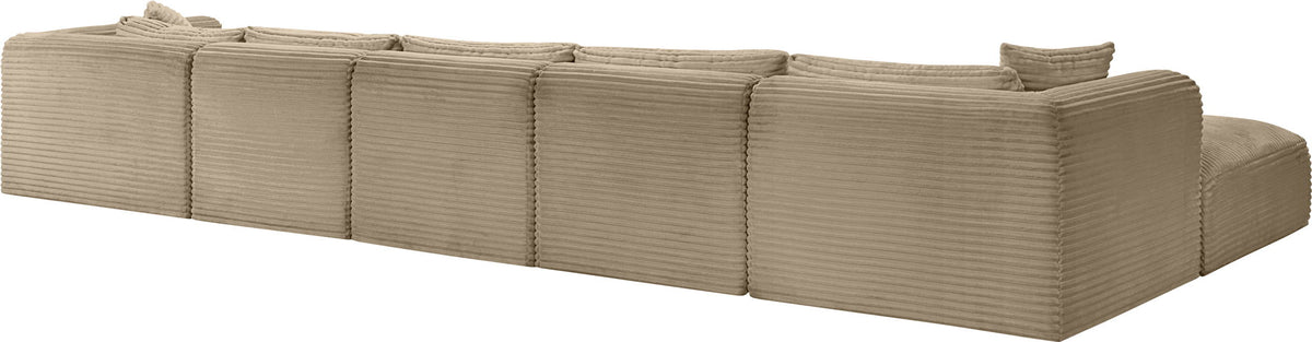 Shaggy - Fabric 6 Piece Modular Sectional With Chaise And Ottoman