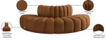 Arc - Velvet 4 Piece Modular Sofa - Saddle