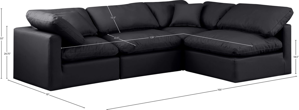 Indulge - Faux Leather 4 Piece Modular Sectional
