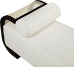 Zephyr - Linen Textured Fabric Upholstered Chaise - Painted Black Base