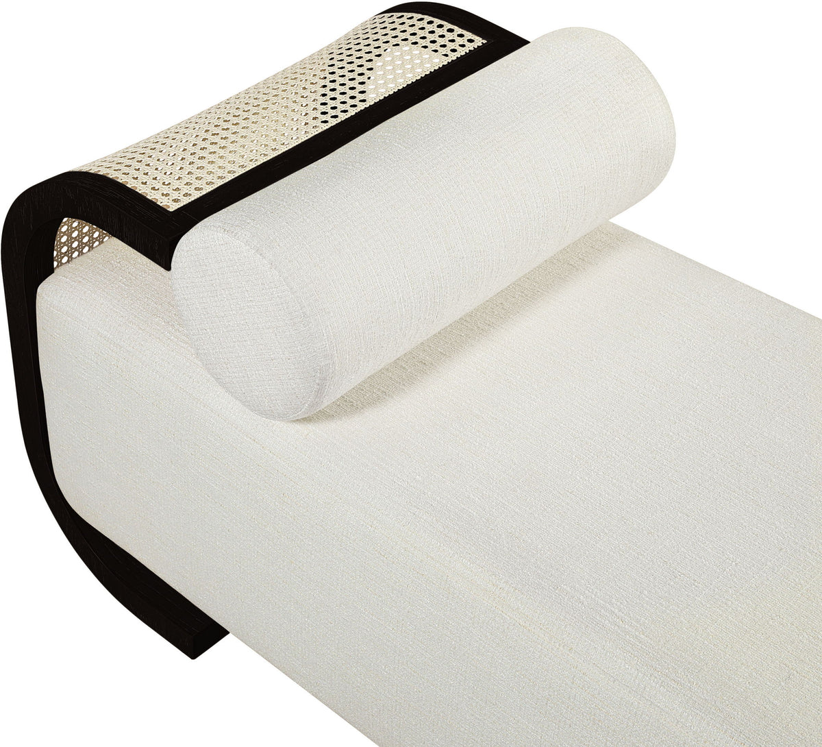 Zephyr - Linen Textured Fabric Upholstered Chaise - Painted Black Base