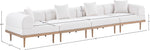 Laguna - 4 Piece Resilient Water Resistant Fabric 142" Upholstered Outdoor Patio Modular Sofa