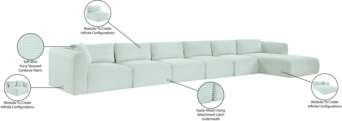 Shaggy - 6 Piece Modular Sectional With Chaise