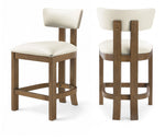 Lavrin - Vegan Leather Upholstered Counter Stool (Set of 2) - Walnut Base