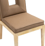 Gwendolyn - Faux Leather Dining Side Chair With Natural Frame (Set of 2)