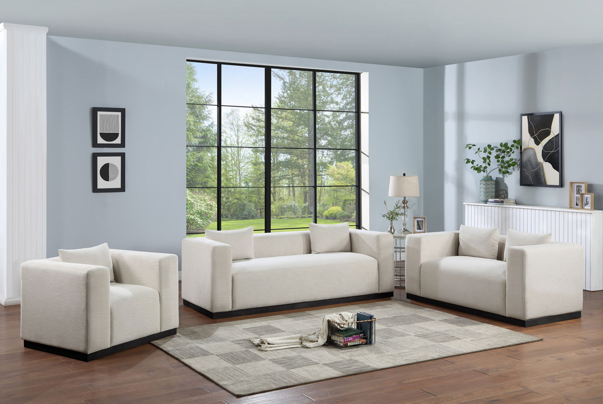 Alfie - Linen Textured Fabic Loveseat